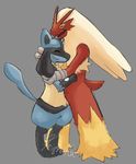  avian bird blaziken canine chicken frightfox lucario mammal nintendo pok&eacute;mon size_difference video_games 