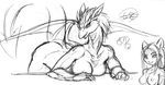  big_breasts black_and_white breasts dr_comet dragon feline female fur hair looking_at_viewer mammal monochrome nipples nude numbers open_mouth scalie simple_background smile wings 