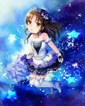  beads bow brown_eyes brown_hair dress hair_bow high_heels idolmaster idolmaster_cinderella_girls idolmaster_cinderella_girls_starlight_stage open_mouth pocket_watch sha_(isago) solo starry_sky_bright tachibana_arisu tiara watch 