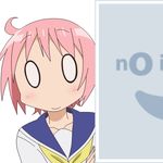  1girl blue_sailor_collar mugen_ouka no_image nonohara_yuzuko o_o peeking_out pink_hair pixiv sailor_collar school_uniform school_uniform_(yuyushiki) serafuku short_hair solo vector_trace yuyushiki 