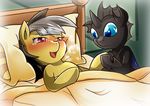  2015 ambiguous_gender bed blanket blush changeling cute daring_do_(mlp) equine female friendship_is_magic mammal my_little_pony pegasus pillow sick vavacung wings 