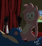  2015 amy_rose anthro aval0nx balls erection female hedgehog imminent_sex male mammal nude penis pussy sonic_(series) sonic_the_hedgehog 