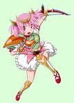  armor bow_(weapon) cosplay creator_connection crossover genesis_driver highres kamen_rider kamen_rider_gaim_(series) kamen_rider_zangetsu_shin kaname_madoka kouga_(hipporit) lock_seed magical_girl mahou_shoujo_madoka_magica parody pink_eyes pink_hair rider_belt solo sonic_arrow weapon 