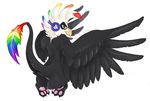  alibi_cami anal anus avian back balls butt gryphon headphones male paws rainbow showing sitting skoop skoop_(character) 