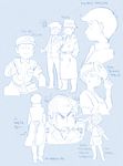  6+boys armband bangoul blue_background brothers capelet cowlick deerstalker formal hands_in_pockets hat hockey_mask korean male_focus matsuno_choromatsu matsuno_ichimatsu matsuno_juushimatsu matsuno_karamatsu matsuno_osomatsu matsuno_todomatsu monochrome multiple_boys osomatsu-kun osomatsu-san sextuplets siblings suit towel trench_coat uniform 