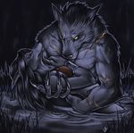  4_fingers anthro armband biceps black_hair bra canine carrying childofdune clothed clothing couple digital_media_(artwork) duo female forest fur grass grey_fur hair half-dressed hand_on_arm hand_on_butt hand_on_chest hi_res long_claws long_hair looking_down male mammal multicolored_fur multiple_scars muscular night nipples no_pupils outside pecs puddle red_eyes sad scar scene sharp_claws topless tree two_tone_fur underwear video_games warcraft water were werewolf worgen yellow_eyes 