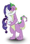  2015 blush cutie_mark dragon duo equine female feral friendship_is_magic horn kissing male mammal my_little_pony pia-sama rarity_(mlp) scalie simple_background spike_(mlp) sweat unicorn white_background white_sclera 