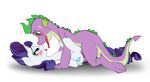  2015 blush cutie_mark dragon duo equine erection female feral friendship_is_magic horn male mammal my_little_pony open_mouth penetration penis pia-sama rarity_(mlp) scalie sex simple_background spike_(mlp) sweat unicorn white_background white_sclera 