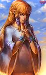  bad_deviantart_id bad_id blonde_hair blue_eyes bracelet courtney_chitsiga dress eyebrows hair_tubes hands_clasped highres jewelry lips long_hair looking_at_viewer nose own_hands_together pointy_ears princess_zelda sidelocks solo the_legend_of_zelda the_legend_of_zelda:_skyward_sword white_dress wide_sleeves 