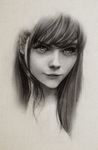  bad_id bad_pixiv_id commentary elemile graphite_(medium) greyscale long_hair monochrome neon_genesis_evangelion portrait realistic solo souryuu_asuka_langley traditional_media 