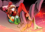  2015 amelie bangs blue_eyes bodysuit boots box dated eva_02 full_body gift gift_box gloves hair_ornament hands long_hair neon_genesis_evangelion orange_hair out_of_frame plugsuit signature solo souryuu_asuka_langley 