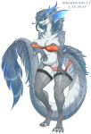  2017 anthro aquatic_dragon big_breasts black_sclera bra breasts claws clothing digitigrade dragon female fin furgonomics furry-specific_piercing garter_belt garter_straps hi_res horn legwear lingerie long_tail looking_at_viewer nipple_piercing nipples piercing pink_eyes pussy sharp_teeth simple_background slightly_chubby slit_pupils smile solo stripes teeth thigh_highs underwear undressing vipery-07 voluptuous white_background wide_hips 