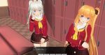  3d blue_eyes charlotte_(anime) custom_maid_3d highres long_hair multiple_girls nishimori_yusa silver_hair sumxsum03 tomori_nao 