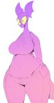  big_breasts blush breasts chubby clothing female huge_breasts monster monstro_village navel pink_theme solo sunibee veronica_(the_weaver) wide_hips yellow_eyes 