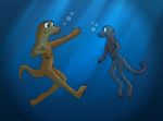  casual female flaccid hi_res lizard male nude penis reptile samareck scalie skinny_dipping soft underwater water 