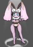  2015 anthro beverage big_breasts bit-small breasts bunny_costume female fishnet flaaffy food green_eyes hand_on_breast hi_res high_heels looking_at_viewer martini nintendo pok&eacute;mon solo tray video_games 