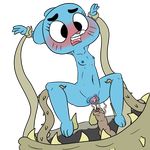  anthro blue_fur blush breasts cat feline female fur lewddles mammal mature_female monster mother nicole_watterson nipples open_mouth parent pussy small_breasts tentacles the_amazing_world_of_gumball 