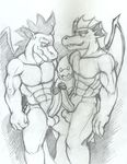  :o absurd_res anthro balls big_penis blush dragon duo fizzle_(mlp) freckles friendship_is_magic frottage garble_(mlp) hi_res humanoid_penis male male/male mammal monochrome muscular my_little_pony penis rubbing scalie sex simple_background sketch smile teeth wings 