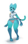  anthro blue_fur cat clothed clothing feline female fur mammal mangneto mature_female mother nicole_watterson panties parent solo the_amazing_world_of_gumball underwear wide_hips 