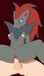  anthro breasts duo female hi_res human human_on_anthro infamousrel interspecies male male/female mammal nintendo nipples open_mouth penetration pok&eacute;mon pokeandpenetrate pussy sex solo_focus straddling vaginal vaginal_penetration video_games zoroark 