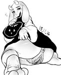  &lt;3 2015 anthro anus butt caprine clothed clothing female hi_res horn long_ears looking_at_viewer mammal nekubi open_mouth paws pussy solo toriel undertale video_games 