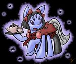  arachnid arthropod beverage black_hair clothing crossover cup equine feral food friendship_is_magic hair hooves horse legwear mammal muffet multi_limb multiple_arms multiple_eyes my_little_pony open_mouth ponification pony solo spider spider_web stockings tea undertale video_games zutcha 