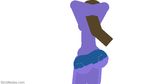  animated big_butt brown_hair butt clothing female hair hip_sway not_furry purple_skin rear_view shaking_butt twerking 