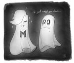  crying dialogue ghost lapinbeau mettaton monochrome napstablook sparkle spirit tears text undertale video_games 