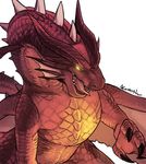  alasurth ambiguous_gender capcom claws crimson_fatalis dragon elder_dragon fatalis feral horn monster_hunter open_mouth red_scales reptile scales scalie simple_background solo spikes tongue video_games wings yellow_eyes 