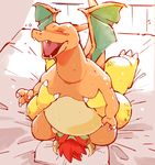  ambiguous_gender bed bedroom blush bowser charizard chubby crossover dragon duo facesitting garousuki grope hair horn koopa male mario_bros nintendo oral orange_skin pok&eacute;mon red_hair scalie sweat tears video_games 