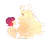  asgore_dreemurr boss_monster caprine duo hand_holding horn interspecies magnadame male male/male mammal mettaton monster romantic size_difference undertale video_games 