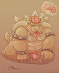  biceps blush bowser chubby collar damingo erection fellatio horn humanoid_penis kneeling koopa male mario_bros muscular nintendo nude oral overweight penis precum scalie sex solo spiked_collar thought_bubble tongue tongue_out video_games 