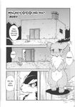  anthro atoru black_nose canine comic dialogue doujinshi duo english_text fox fur greyscale hi_res japanese_text male mammal monochrome open_mouth seishun_18kin_kippu4 sleepy text translated waato 遠山紅白 