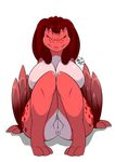  2015 anthro anus breasts dragon female hair hi_res kingbeast nude pussy simple_background solo white_background 