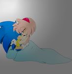  1boy 1girl amy_rose anthro black_nose breasts clothing duo female furry gloves green_eyes hair hedgehog male male/female mammal nude pillow pink_hair sega sex short_hair side_boob sonic sonic_(series) sonic_the_hedgehog unknown_artist video_games 