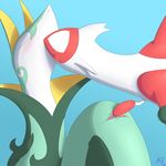  ambiguous_gender animal_genitalia anojaa blush cloaca duo eyes_closed female feral fingering kissing latias legendary_pok&eacute;mon nintendo pok&eacute;mon pussy_juice serperior sex simple_background video_games 