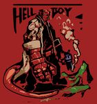 cigar demon_boy gun hellboy hellboy_(comic) male_focus red shigehiro_(hiroi_heya) solo trench_coat weapon 