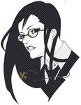  bad_id bad_pixiv_id black_hair fang freckles glasses hellsing long_hair necktie red_eyes rip_van_winkle shiba_(berryeater) solo swastika 