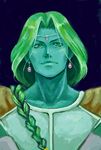  acha armor blue_skin braid dragon_ball dragon_ball_z earrings green_hair jewelry lowres male_focus realistic solo upper_body zarbon 