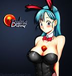  animal_ears ball banned_artist between_breasts blue_eyes blue_hair bluedemon13 blush bow bowtie breasts bulma bunny_ears bunnysuit cleavage derivative_work dragon_ball dragon_ball_(object) dragon_ball_z konkitto large_breasts long_hair pantyhose self_upload solo star third-party_edit 
