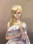  baby baby_carry bad_id bad_pixiv_id bare_shoulders bianca blonde_hair blue_eyes braid carrying dragon_quest dragon_quest_v hair_over_shoulder long_hair painterly ri_yu single_braid 