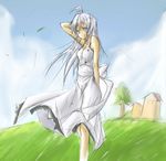  armored_core building buildings female from_software girl grass novemdecuple white_hair 