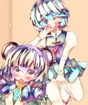  animal_ears mouse_ears multiple_girls nazrin one_eye_closed shiny shiny_hair tatara_kogasa tora_(torayarou) touhou 