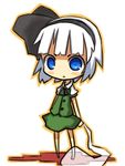  bad_id bad_pixiv_id black_hairband blue_eyes chibi hairband hitodama konpaku_youmu konpaku_youmu_(ghost) shiki_(guwang) short_hair solo touhou white_hair 