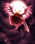  aino_yumeri blonde_hair ex-rumia flying full_moon glowing glowing_eyes moon red_eyes rumia solo sword the_iron_of_yin_and_yang touhou weapon wings 