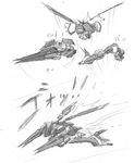  armored_core armored_core:_for_answer distort flying from_software highres monochrome novemdecuple 