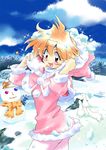  araizumi_rui ferret hat lina_inverse red_eyes red_hair santa_hat slayers snow snowman solo winter 