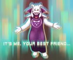  anthro asriel_dreemurr black_sclera boss_monster caprine clothed clothing dialogue english_text fangs floating fur hair locket long_ears looking_at_viewer magic_user male mammal monster open_mouth robes solo talking_to_viewer text undertale video_games vir-no-vigoratus white_fur white_hair 