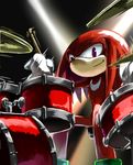  anthro black_nose clothing echidna gloves knuckles_the_echidna male mammal monotreme musical_instrument smile solo sonic_(series) tetora video_games 