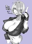  angel_(kof) bad_id bad_twitter_id breasts fingerless_gloves gloves hair_over_one_eye hohehohe large_breasts midriff short_hair solo the_king_of_fighters 